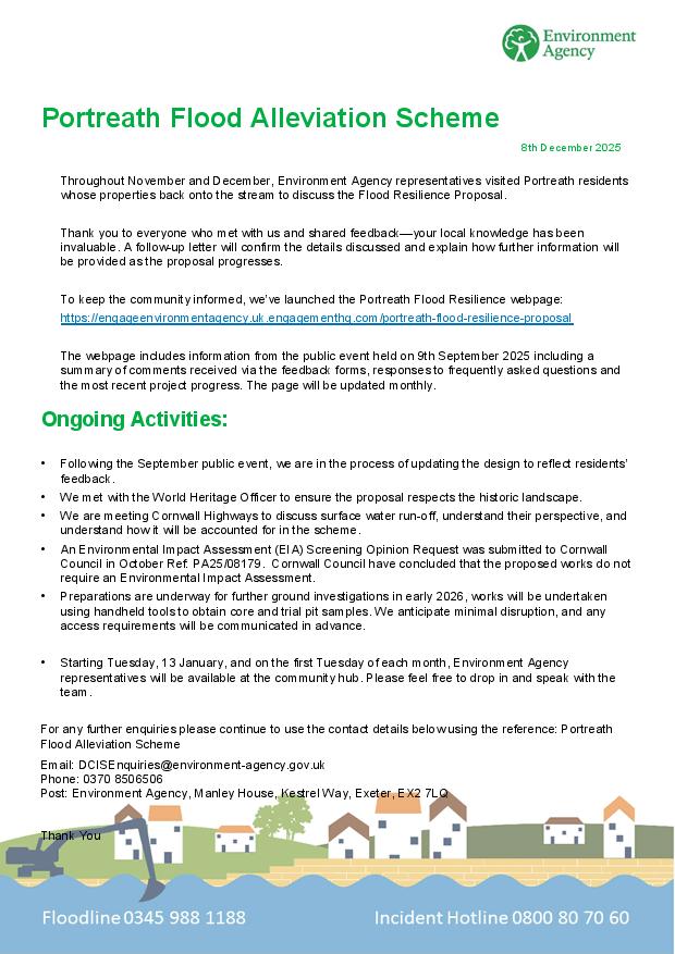 Update for the Environment Agency 8th December 2025 