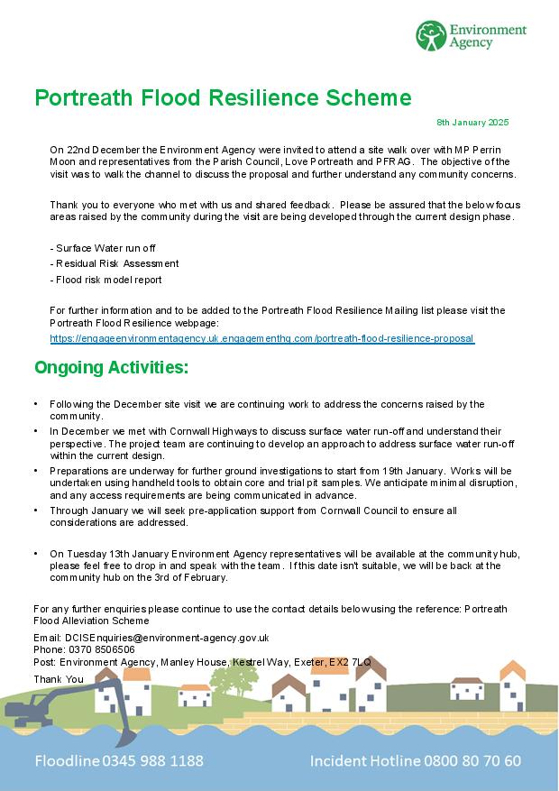 january 2026 update on the flood resillience project for portreath