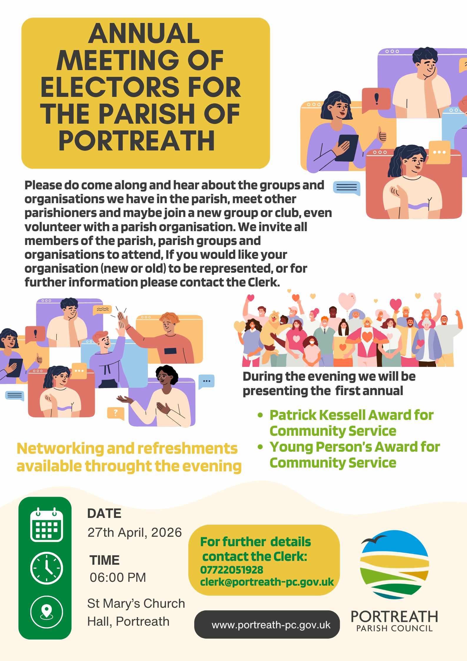 Advert for the portreath annual parish meeting 