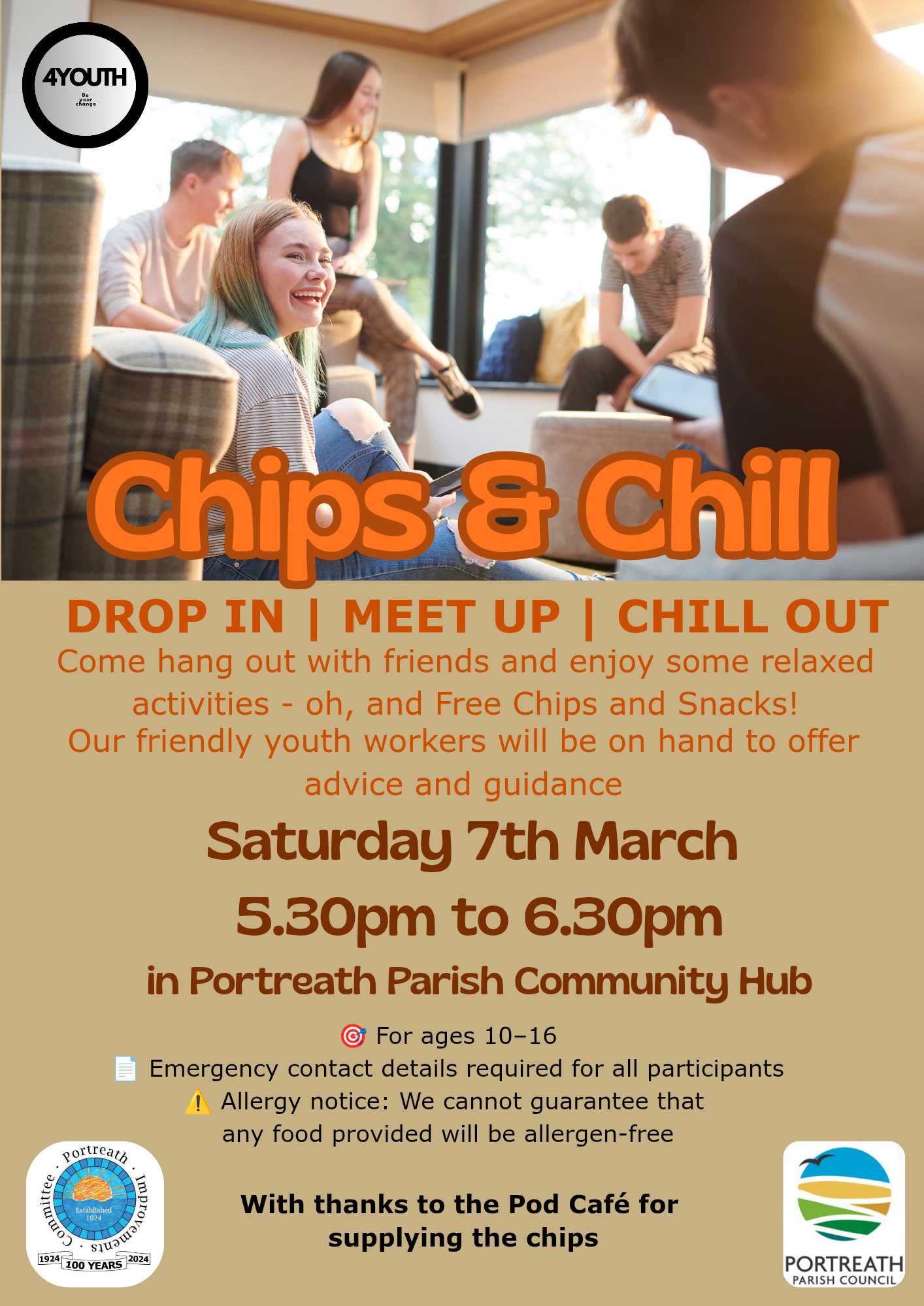 Chips and Chill Youth Space Advertisment