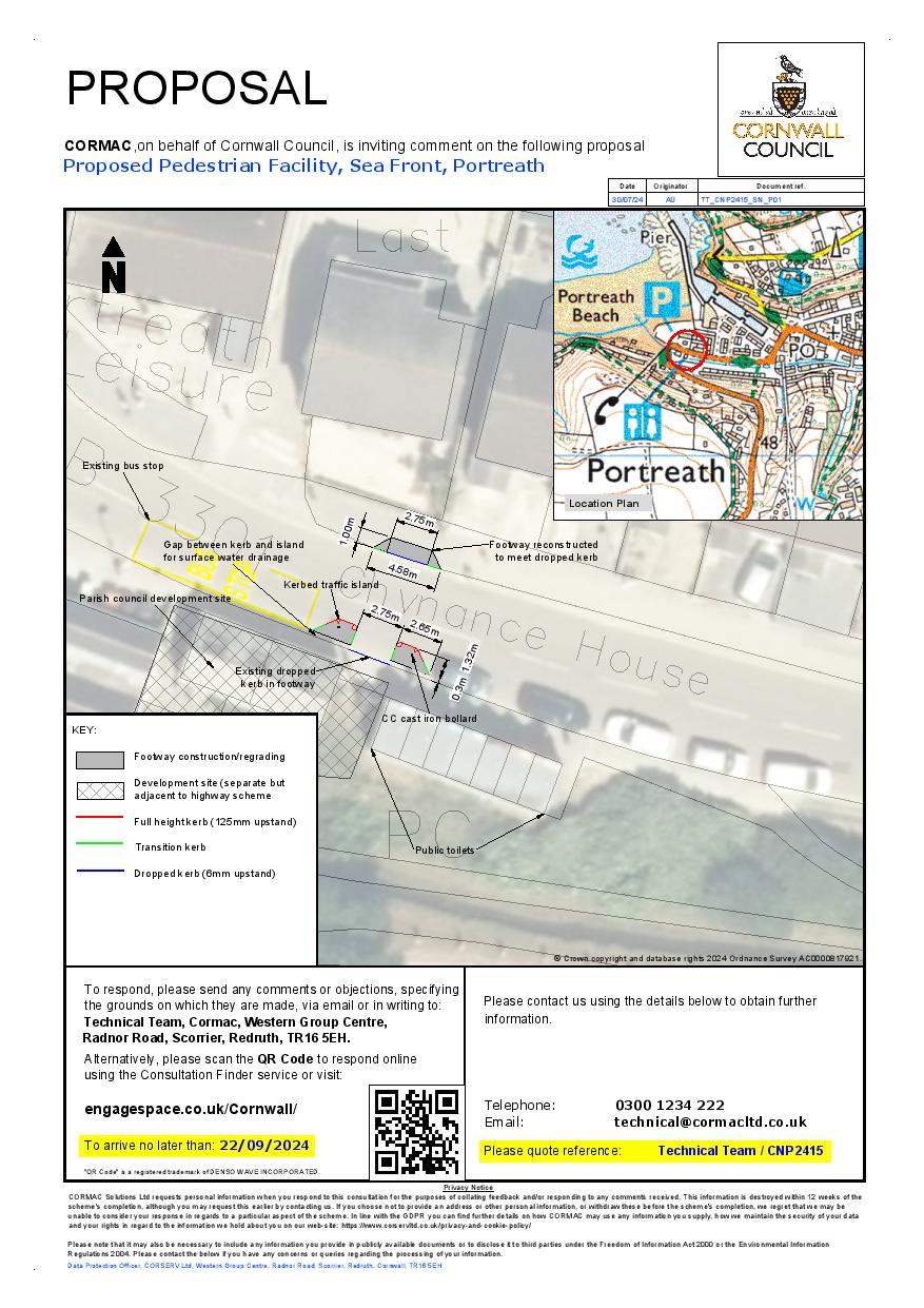Pedestrian crossing consultation site notice